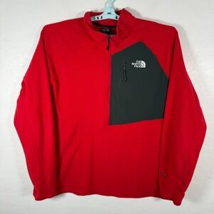 The North Face Shirt Mens 2XL Red 1/2 Zip Pullover Flashdry Outdoor Hiking